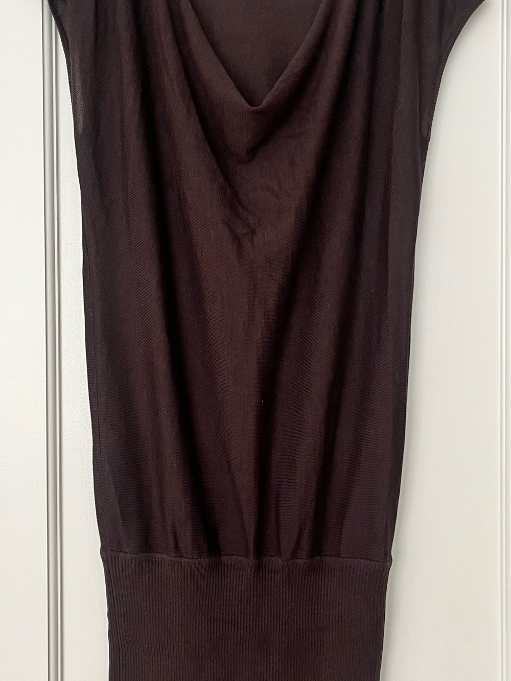 Diane von Furstenberg Silk Knit Cowl Neck Mini Dress - Brown - Petite